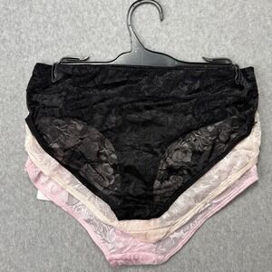 Daisy Fuentes 3 Pack Lace Hipster Panties Womens Large Pink Black Cream New